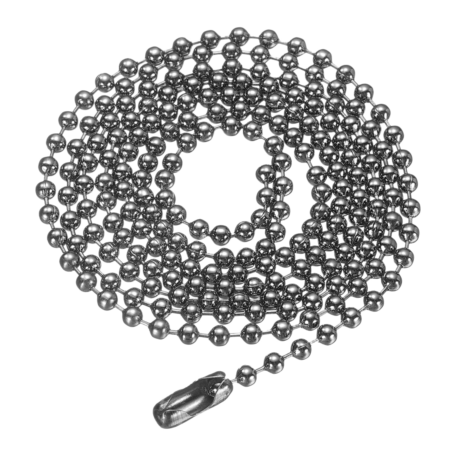 Generic Iron Ball Chain 2.4mm Length 27.5" Round Bead Necklace Dog Tag Pull Chai