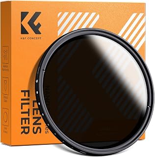 K&F CONCEPT 82mm Variable ND2-400 Lens Filter (1-9 Stops) for Camera Lens | Ultra Slim Adjustable Neutral Density Filter with Microfiber Cleaning Cloth (B-Series) FN101