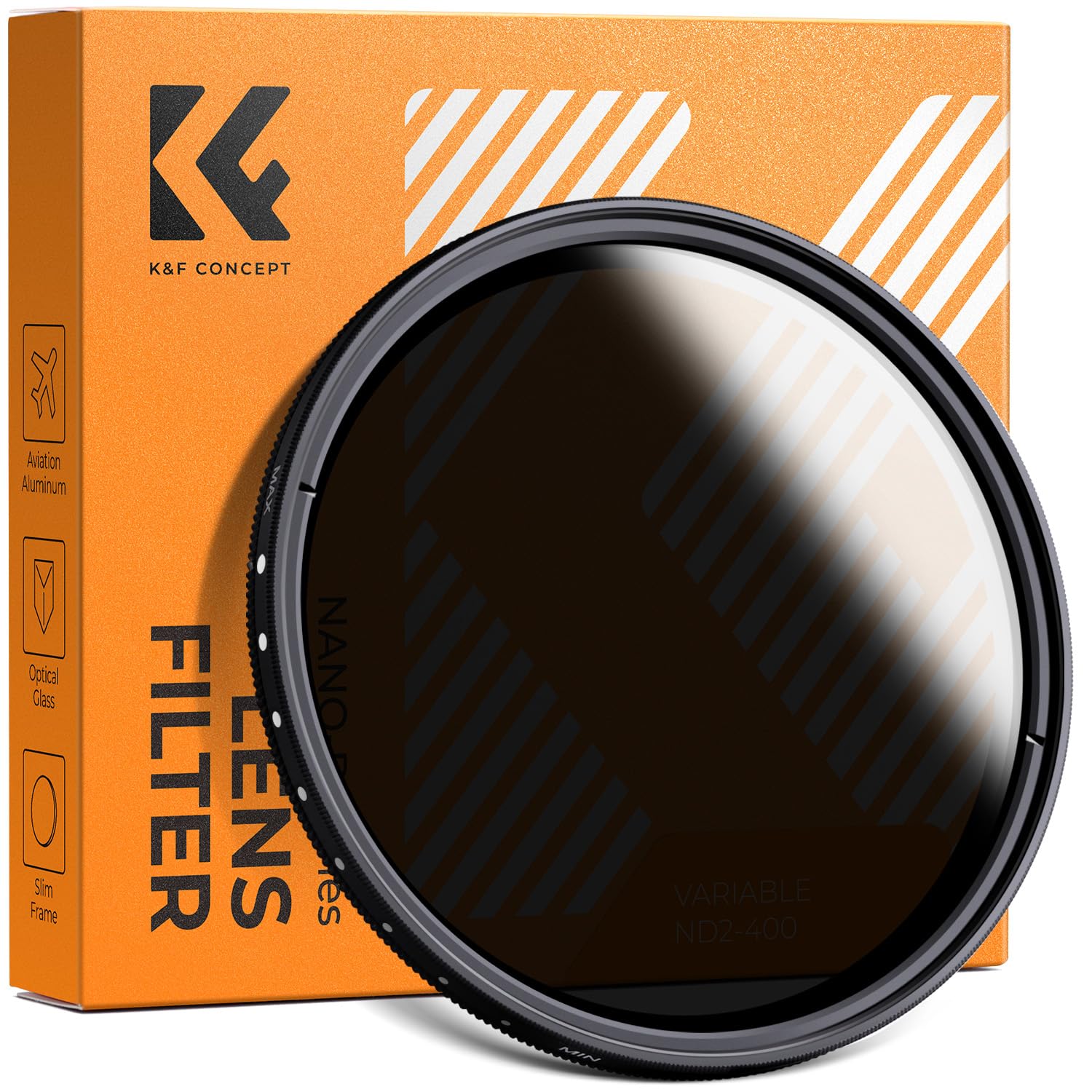 K&F CONCEPT 82mm Variable ND2-400 Lens Filter (1-9 Stops) for Camera Lens | Ultr