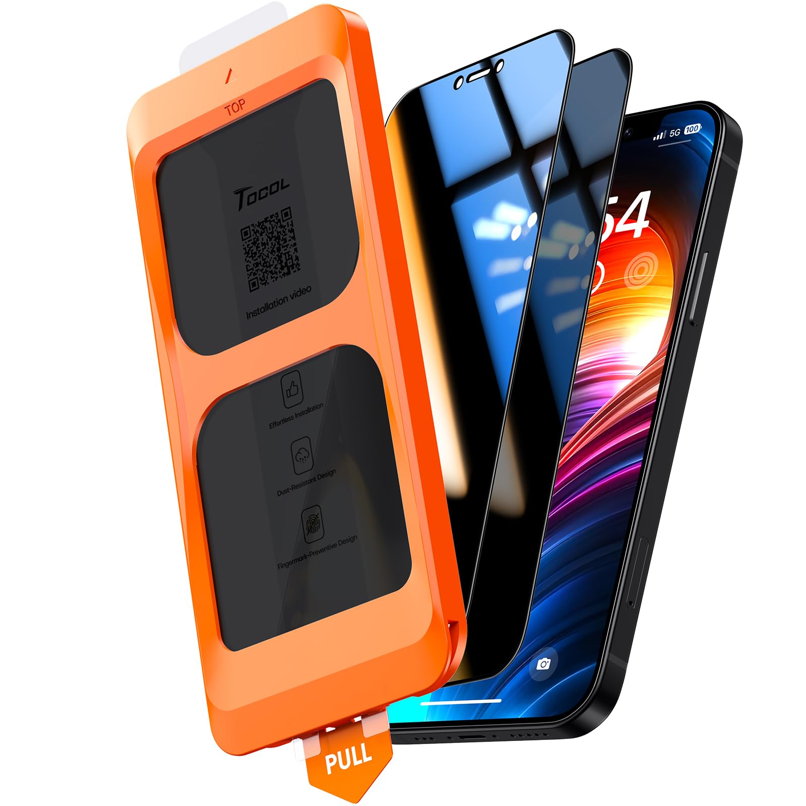 TOCOL Protector Pantalla de Privacidad para iPhone 12, iPhone 12 Pro