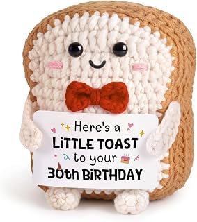 30th Birthday Gifts for Women Men, Positive Handmade Crochet Toast Gift | 30th Birthday Decorations for Her Him, Birthdays Gift for Women Men 30, 30 Year Old Bday gifts for Best Friend Sister Wife