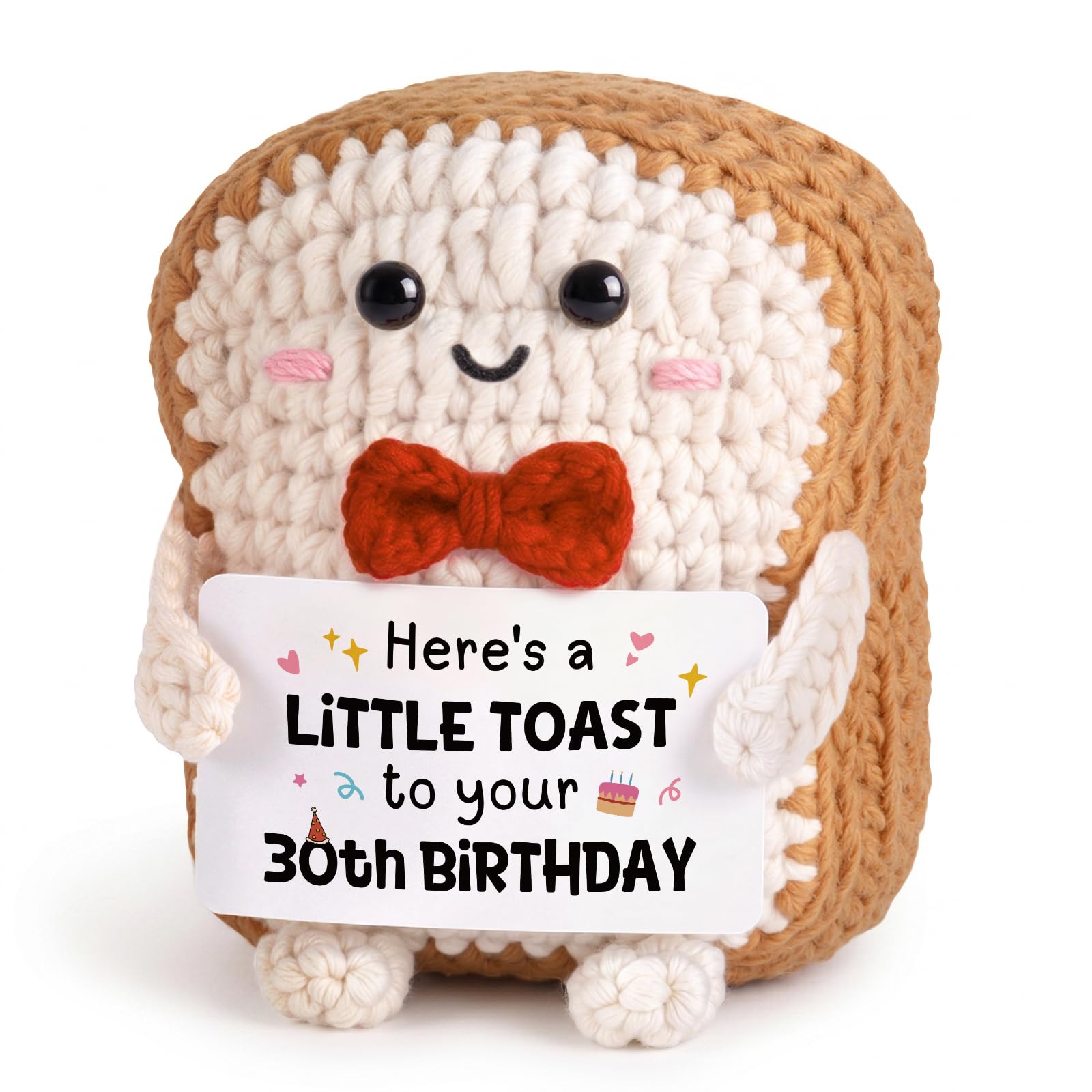30th Birthday Gifts for Women Men, Positive Handmade Crochet Toast Gift | 30th B