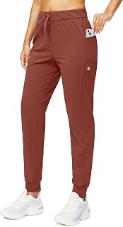 Women's Joggers with Zipper Pockets Tapered Athletic Pants for Women