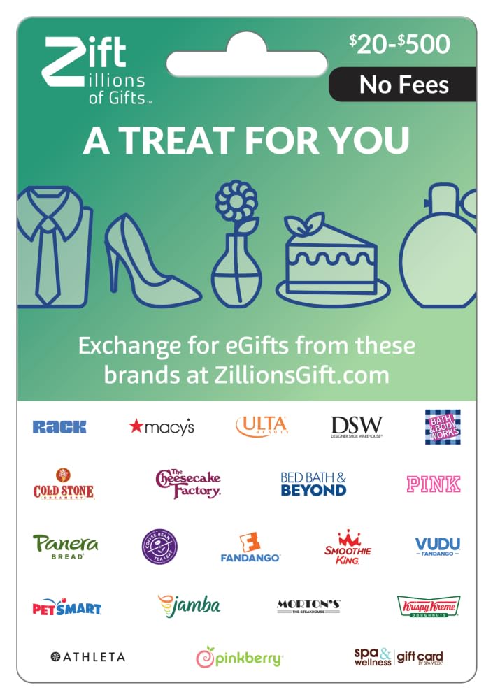 Zift Zillions of Gifts A Treat for You Shopping & Dining Physical Gift Card - $2