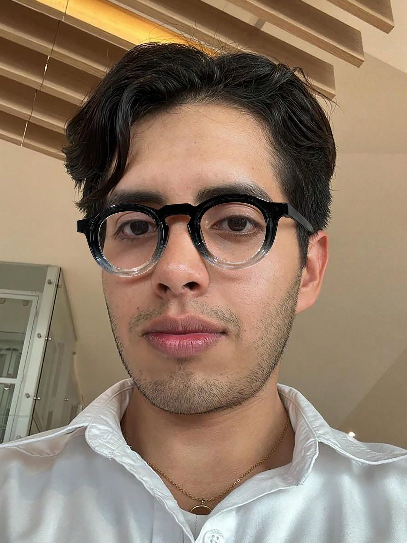 1 PC Men's Round Glasses Frame Casual Polycarbonate Style Lightweight Frame for 