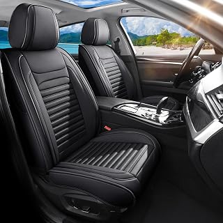Set completo di coprisedili per auto, adatti per Toyota Corolla 2001-2025, in nappa di alta qualità, con supporto lombare, traspiranti, antiscivolo, con bordo completo (nero, set completo)