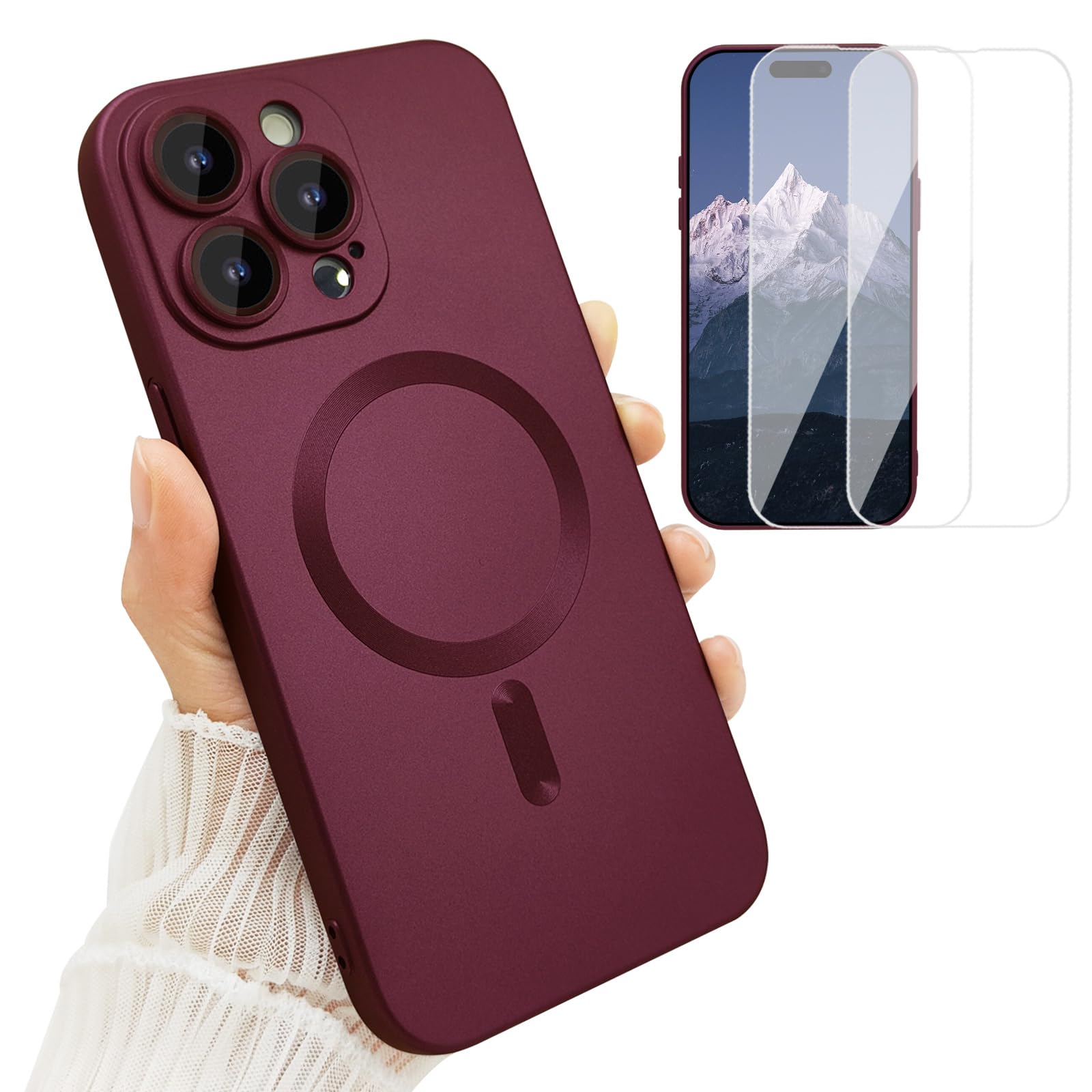 ankofave Magnetic Case for iPhone 15 Pro Max Phone Case for Women, [Compatible w