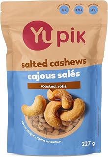 Yupik Roasted Salted Whole Cashews, 227 g, Gluten-Free, Kosher, Nuts, Crunchy Cashews with Sea Salt, Savory Snacks