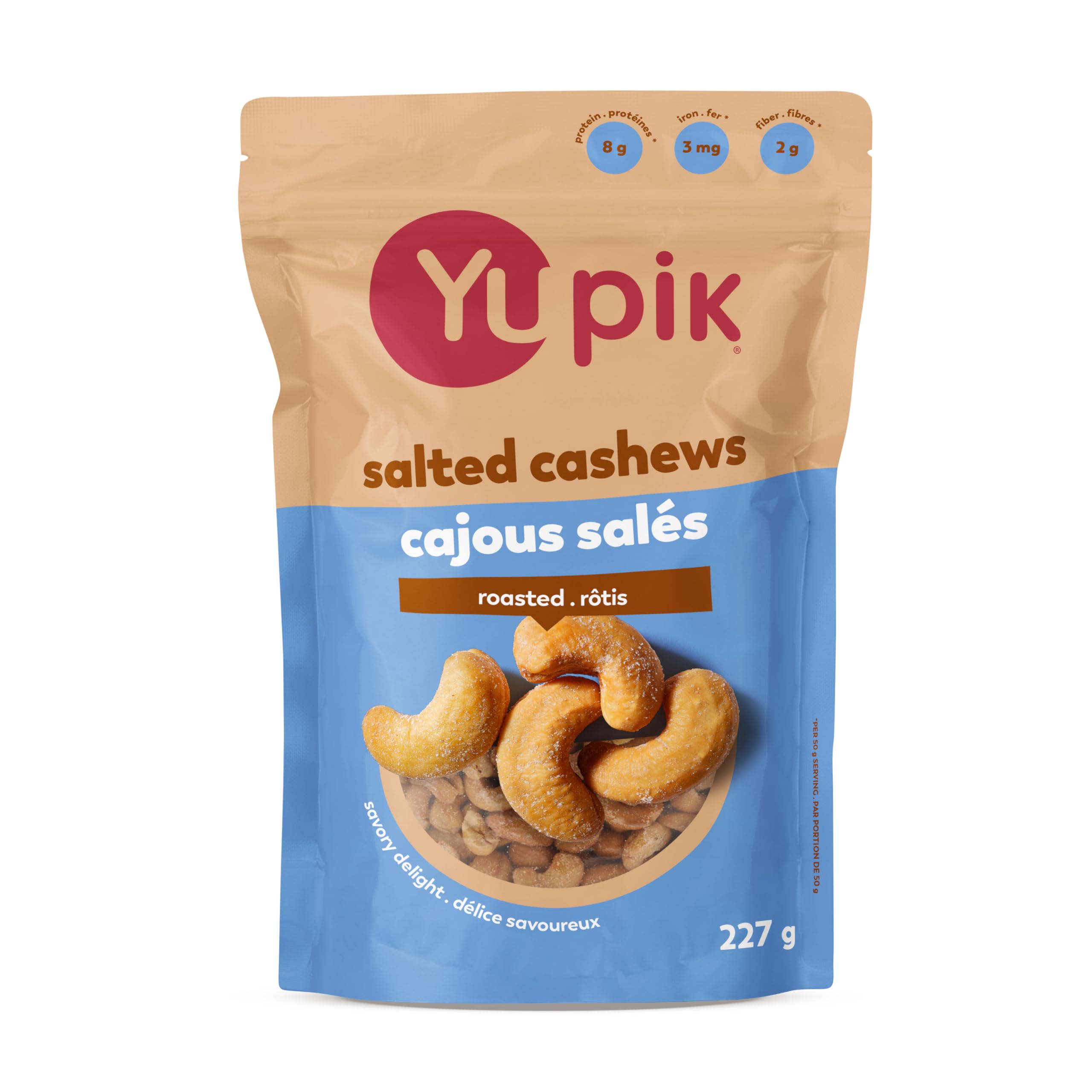 Yupik Roasted Salted Whole Cashews, 227 g, Gluten-Free, Kosher, Nuts, Crunchy Ca