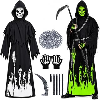 Hysagtek Glow in The Dark Grim Reaper Costume Adult