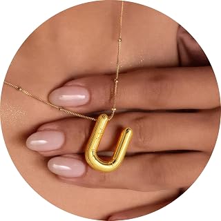3D Initial A-Z Pendant Necklace with Snake Chain Made of Fashion Stainless Steel for Women