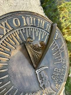 Nautical Arts Engraved Sundial Compass for Garden, Cast Metal, 11.4 Inch, Grow Old Along with Me Quote, Anniversary Wedding Gift for Couples