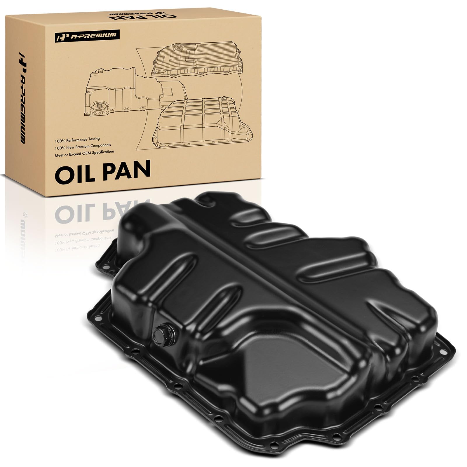 A-Premium Engine Oil Pan Sump with Plug, Without Oil Sensor Hole | Compatible wi