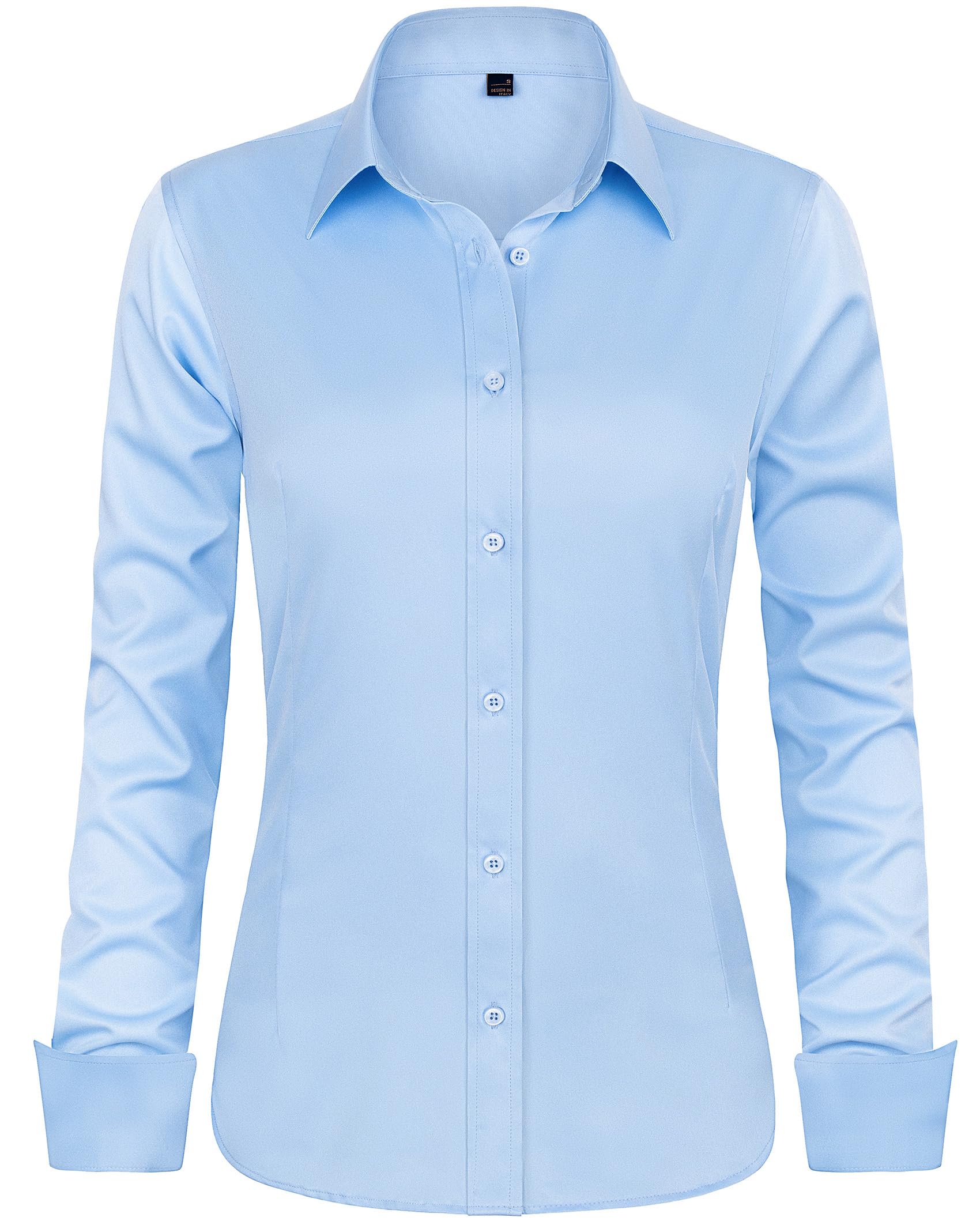 J.VER Womens Dress Shirts Long Sleeve Button Down Shirt Wrinkle-Free Business Ca