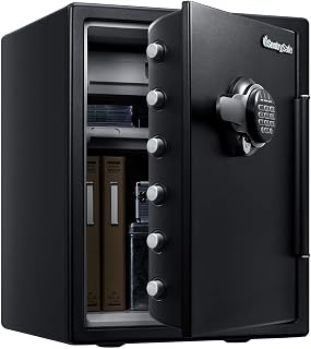 SENTRY (セントリー) Safe, Home Use, UL Standard, 2-Hour Fire and Water Resistant, 56.6L, A4, Ten-Key + Key, Double Lock, Tray, Keyed Drawer, Black, JTW205GGL