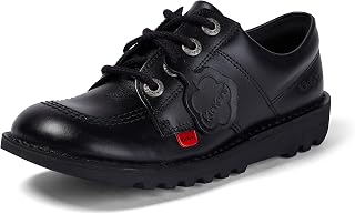 Kickers Junior Kick Lo Black Leather School Shoes - EUR 37