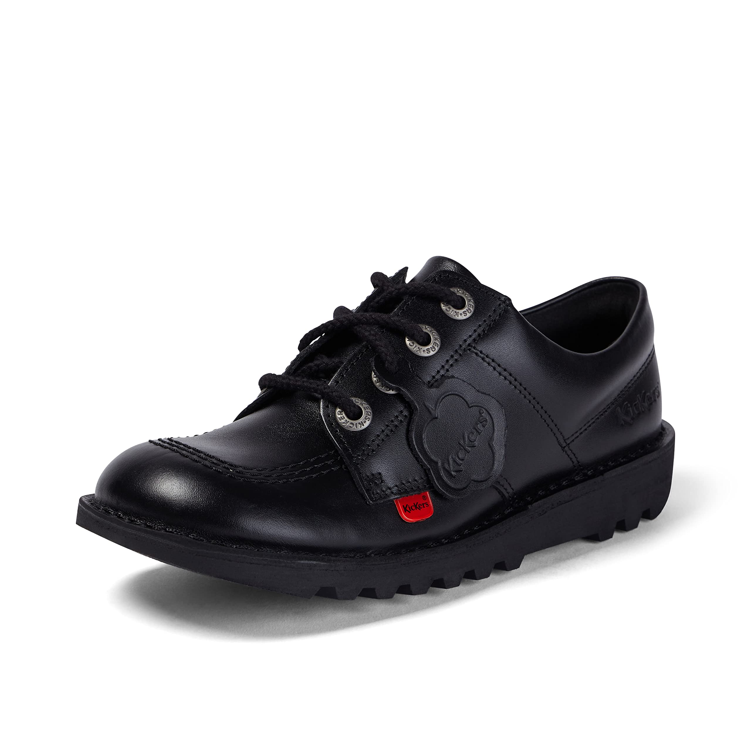 Kickers Junior Kick Lo Black Leather School Shoes - EUR 37