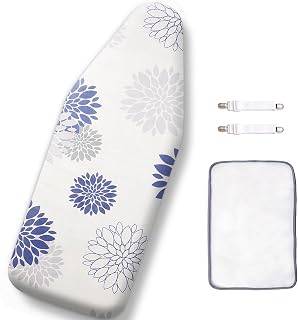 SheeChung 12.5"x32" Small Ironing Board Cover and Pad,Mini Iron Board Cover | 3-Layer Silicone Coated Cover with Pad,Elastic Cord & Fasteners,Durable Velcro,Heat Resistance,Fits Tabletop Ironing Board