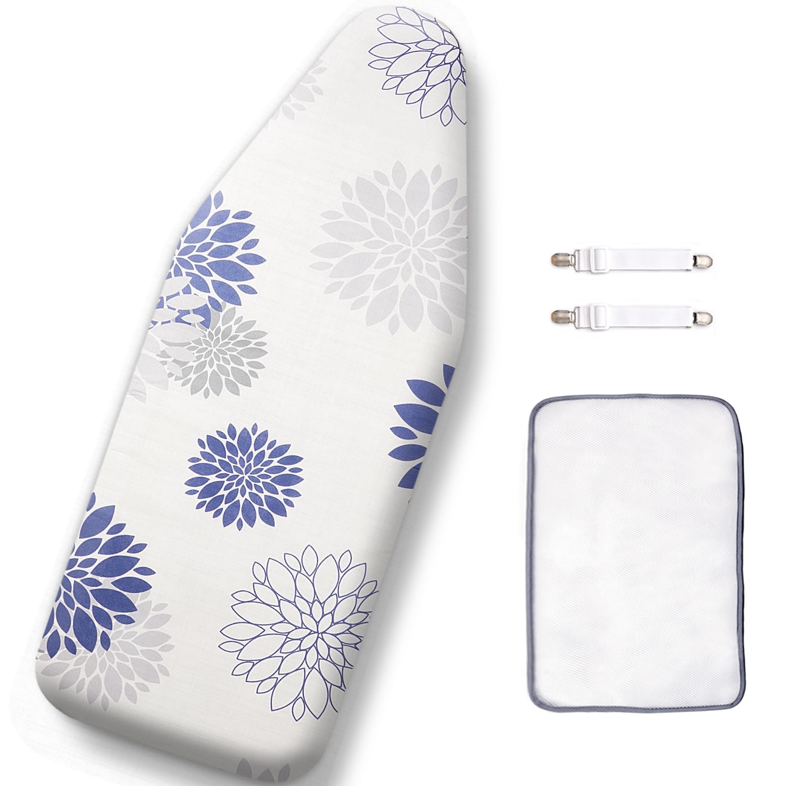 SheeChung 12.5"x32" Small Ironing Board Cover and Pad,Mini Iron Board Cover | 3-