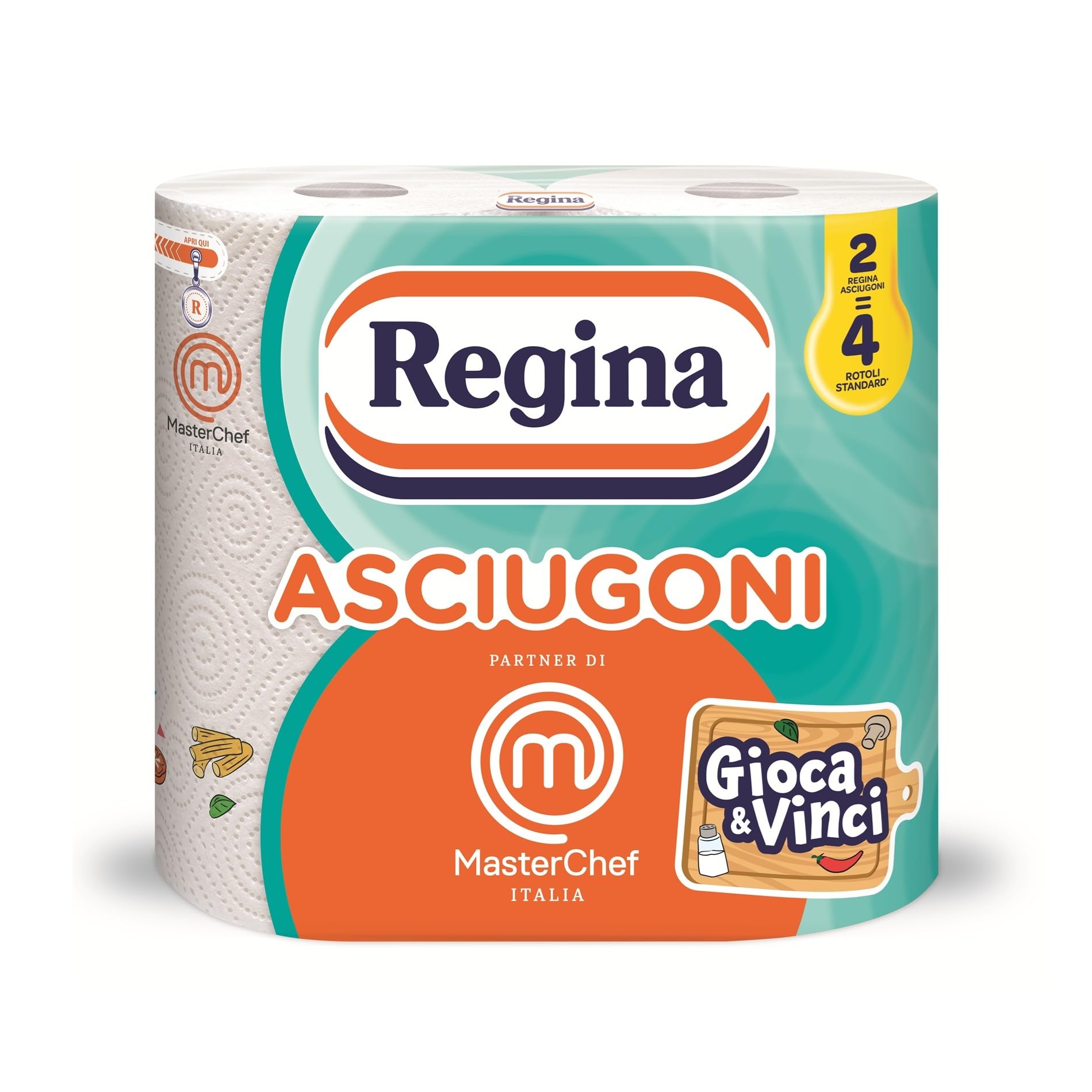 Regina Paper Kitchen Towels, Pack of 2 Rolls 2-Ply 100 Sheets per Roll, Maxi She