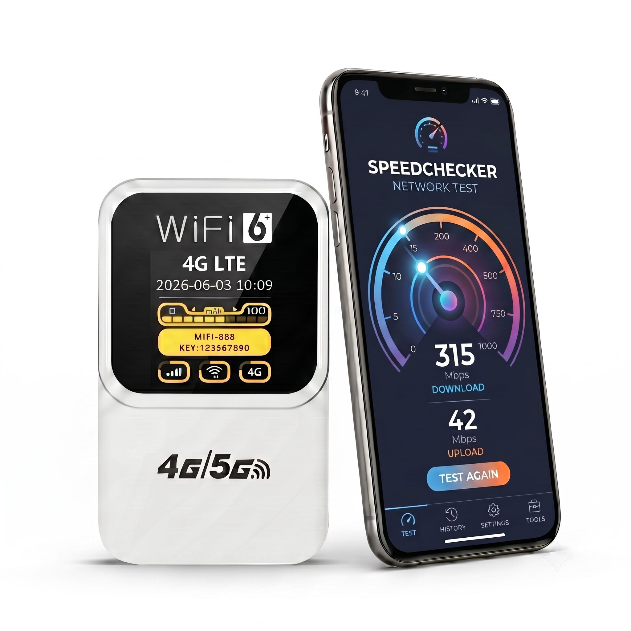 4G LTE Mobile WiFi Hotspot Unlocked, Portable Travel Router with SIM Card Slot, 