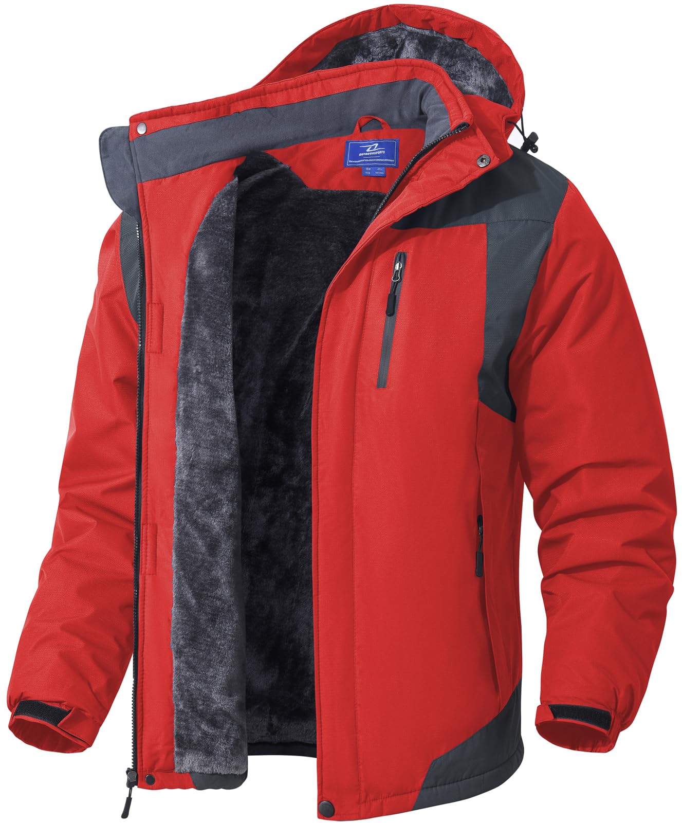 SPOSULEI Mens Skiing Jackets with Hoode Snowboarding Waterproof Fleece Liner Coa