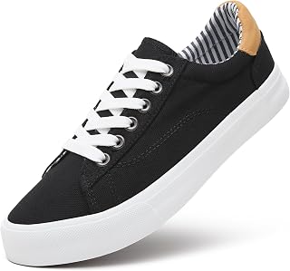 Tenis de lona para mujer, con plataforma, con cordones, a la moda, informales, para mujer