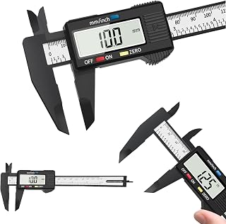 Digital Vernier Caliper 150mm/6 Inch Large LCD Display Calipers Stainless | Precision Depth Gauge & 24cm Ruler, Inch/mm Conversion & Auto-Off, Wide Measuring Tool for DIY Jewelry Woodworking Household
