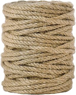 Tenn Well 5mm Natural Jute Twine, 100 Feet 4Ply Twisted Heavy Duty Rope | For Gardening, DIY Arts Crafts, Bundling, Home Decorating, Cat Scratching Post, Home Decor, Christmas Decorations