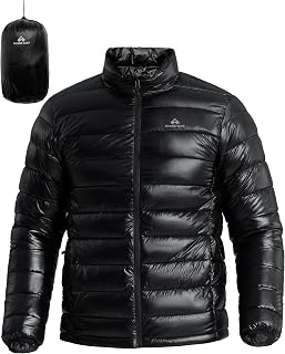 Pioneer Camp Mens Lightweight Packable Quilted Jacket Insulated Waterproof Warm Travel Jacket