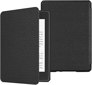 Fintie Slimshell Case for 6" Kindle Paperwhite 10th Gen 2018, Black | Slim Lightweight Cover, Premium PU Leather with Hard Back Shell, Magnetic Closure, Auto Wake/Sleep