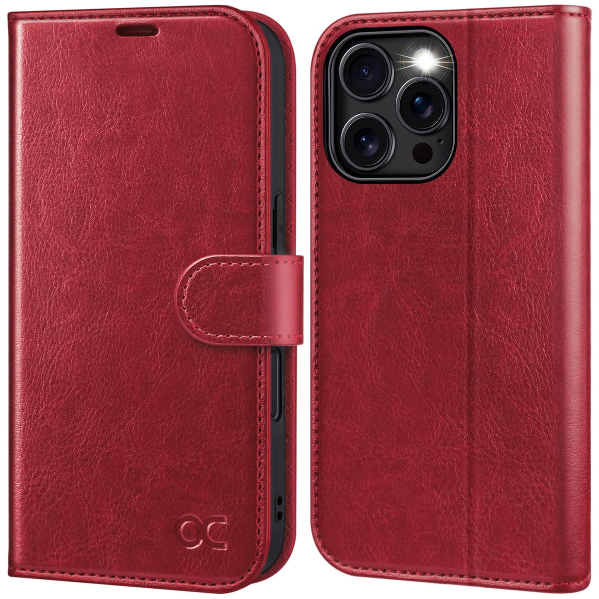OCASE Compatible with iPhone 16 Pro Wallet Case, PU Leather Flip Folio Case with