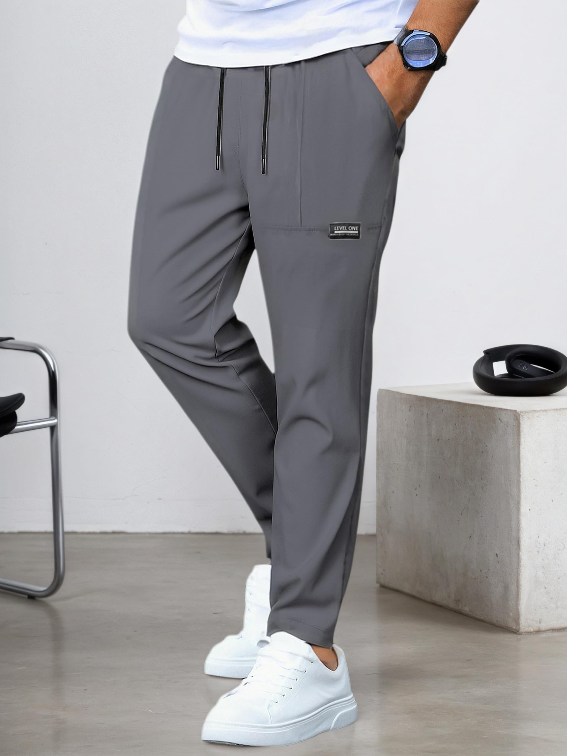 Men's Casual Athletic Pants Elastic Waist Breathable Gym Workout