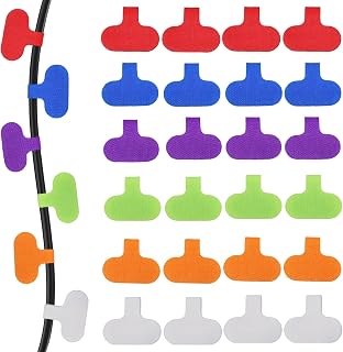 30 Pcs Multi-Color Cable Labels, Writable Cord Tags for Easy Wire Identification, Management and Identification, Reusable Cable Organizers for Electronics & Computer Cables (5 Color)