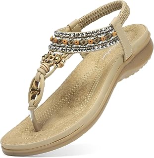 Littleplum Womens Sandals Arch Support Summer Beach Sandals Comfort Walking Shoes Bohemian Flip Flops Sandals for Women