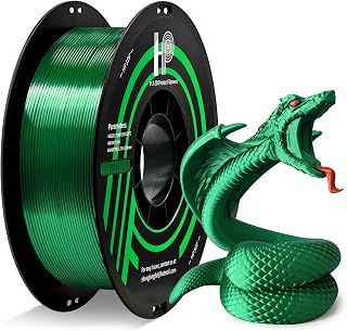Shiny Silk Green PLA Filament 1.75mm HP3DF 3D Printer Filament Silk PLA Toughness Enhanced PLA 100% Pure PLA Free 3D Pen Filament Fits Most FDM Printers Dimensional Accuracy +/- 0.02mm 2.2lb Spool