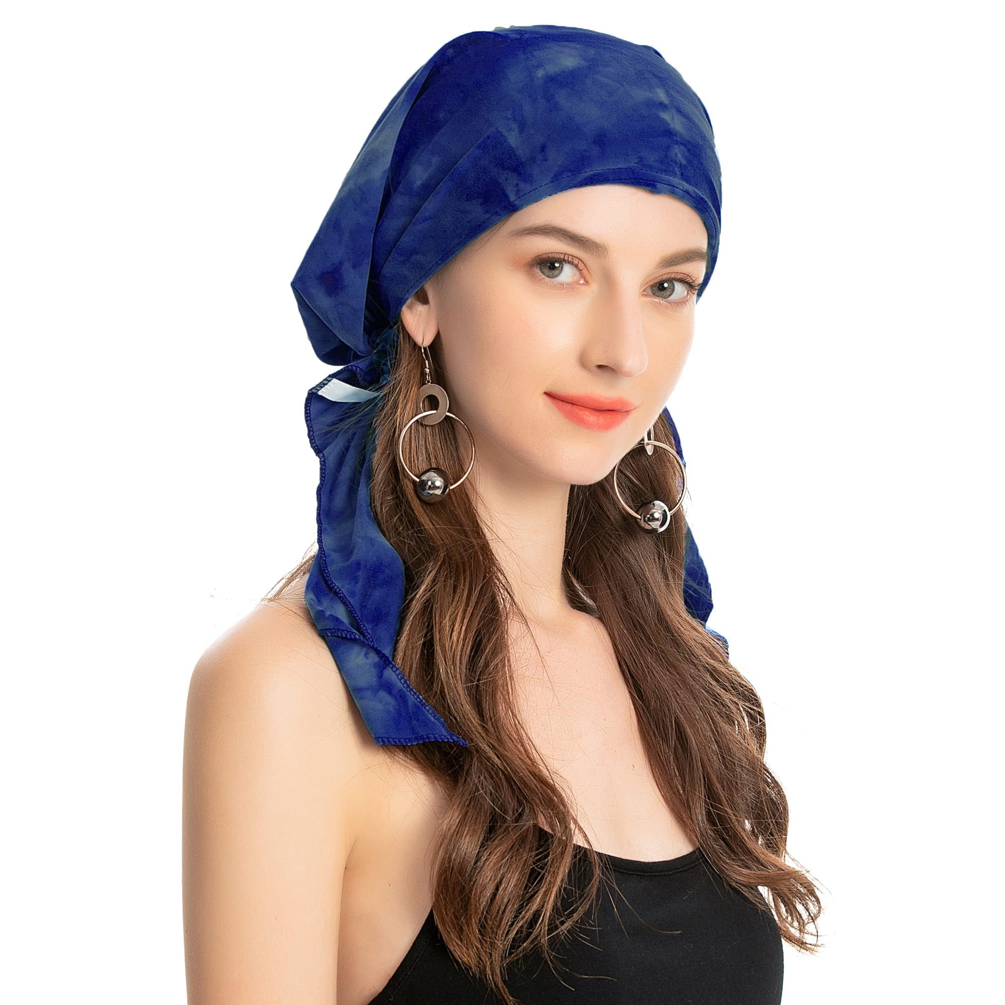 ZLYC Chemo Headwear Pre Tied Head Scarf Headwraps Lightweight Turban Beanie Cap 