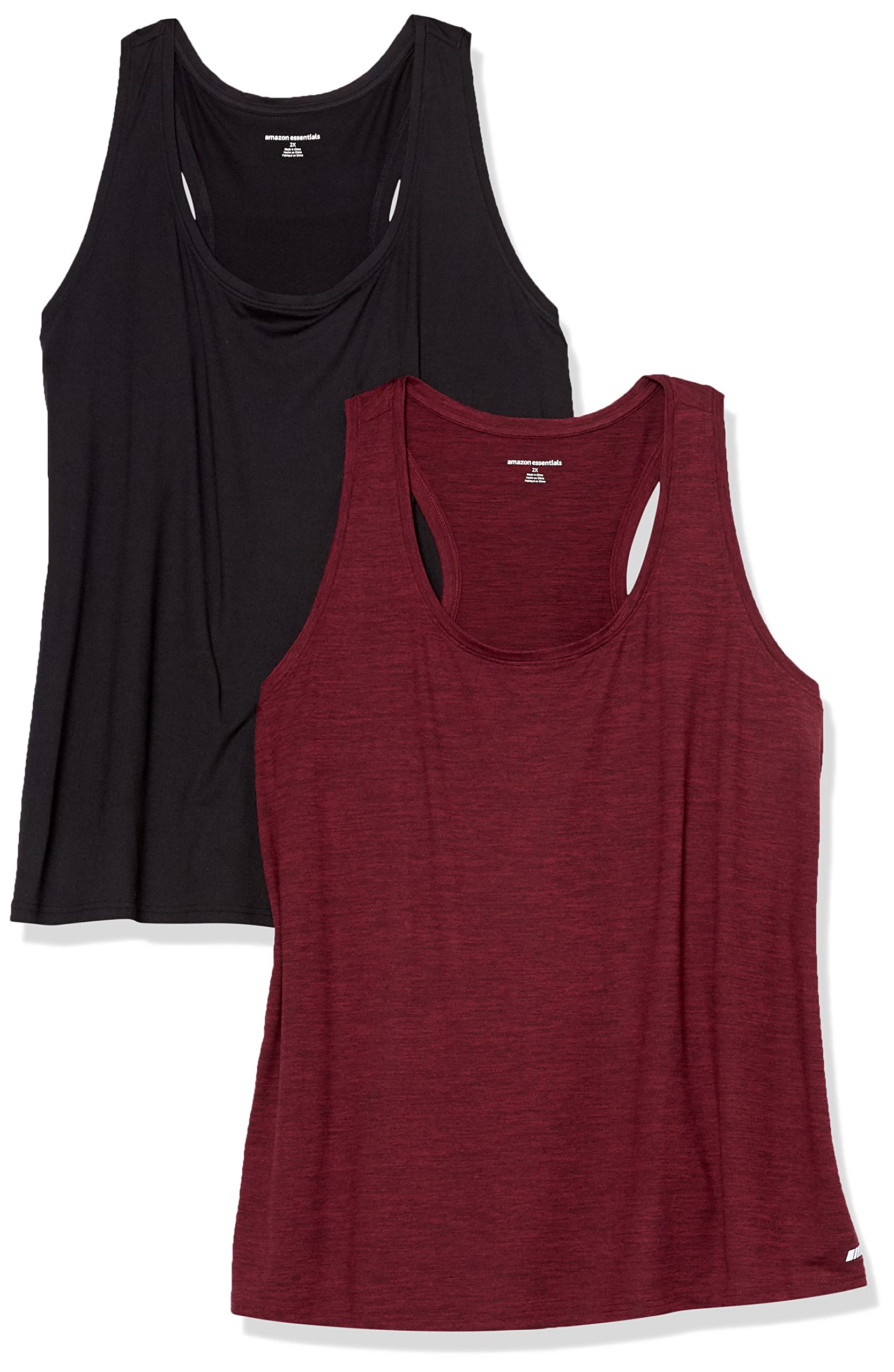 Amazon Essentials Women's Scoop Neck Racerback Tank Top, Quick Dry Stretch Tech 