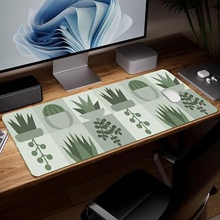 Computer Mouse Pad Leather Plant Mat Colorful Large Computer Mouse Pad for Gaming Waterproof Computer Protection Cover Decorative PU Leather