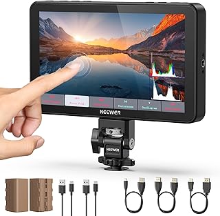 NEEWER F700 7" Camera Field Monitor, 2000nit HD 1920x1080 Touch Screen | IPS, 3D LUT, 4K HDMI Loop in/Out, Peak Focus DSLR Video Assist HDR Waveform, Cold Shoe Mount, 2 Batteries NP-F750 & Cable