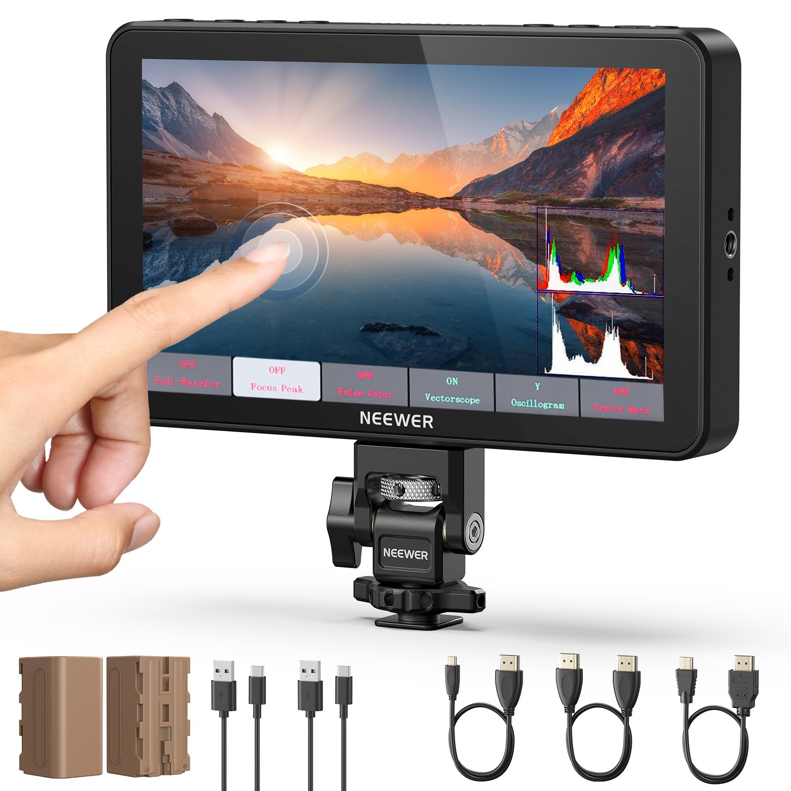 NEEWER F700 7" Camera Field Monitor, 2000nit HD 1920x1080 Touch Screen | IPS, 3D