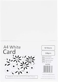 House of Card & Paper A4 160 gsm Card - White (Pack of 50 Sheets)