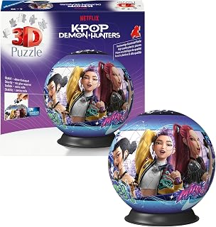 Ravensburger 3D Puzzle Ball - K-Pop Demon Hunters - Ages 14+ | 3D K-Pop Demon Hunters 73 Piece Jigsaw Puzzle, Building Model for Kids 6+ Years, Gift Idea for K-Pop Fans