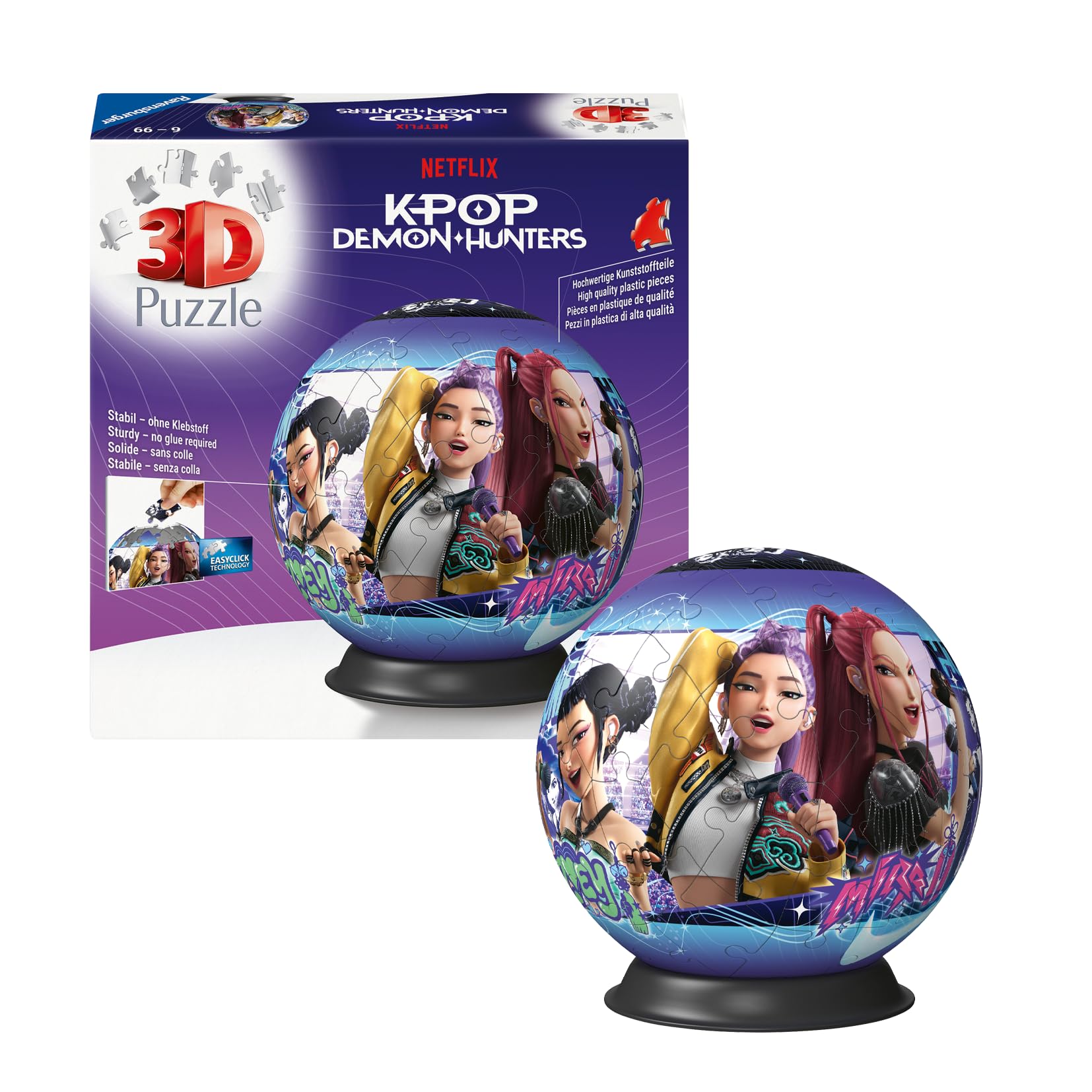 Ravensburger 3D Puzzle Ball - K-Pop Demon Hunters - Ages 14+ | 3D K-Pop Demon Hu