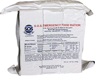 S.O.S. Rations Emergency 3600 Calorie Food Bar - 3 Day / 72 Hour Package with 5 Year Shelf Life Net wt. 1.60lbs (756g) by SOS Food Labs, Inc.
