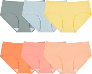 INNERSY 6 Simple Low Rise Panties Soft Cotton Underwear for Women
