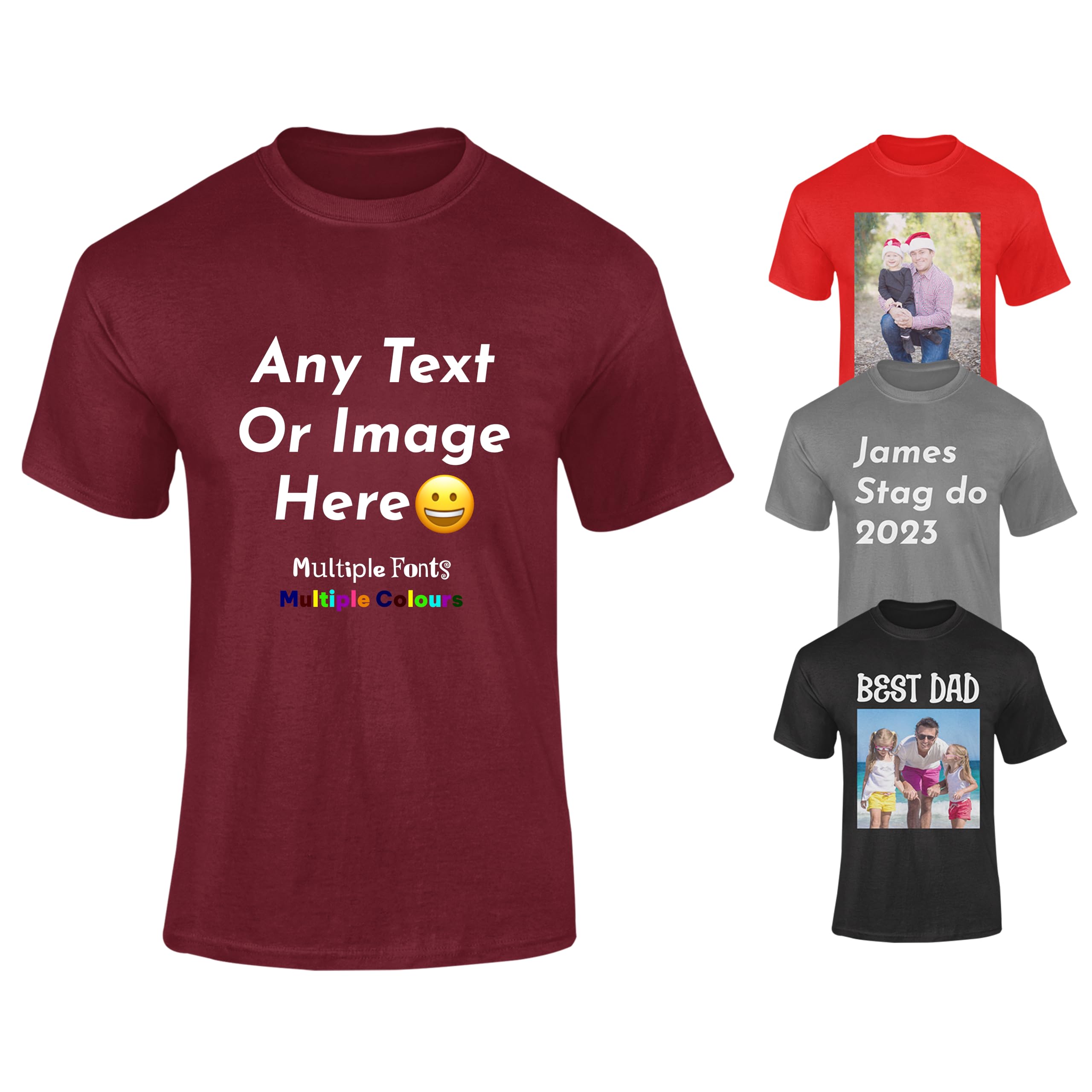 Varsany Personalised T Shirts Mens Womens Kids UK - Customised T Shirt with Any 