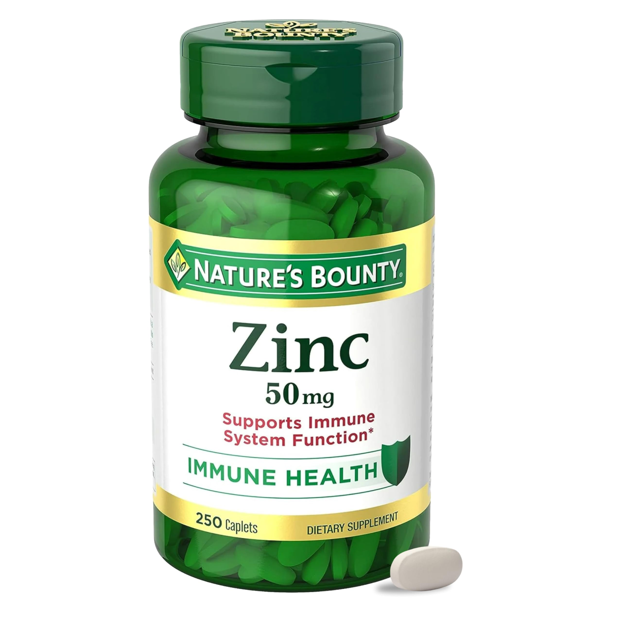 Nature’s Bounty Zinc 50mg Caplets, Immune Support, 250 ct | Immune Support & Ant