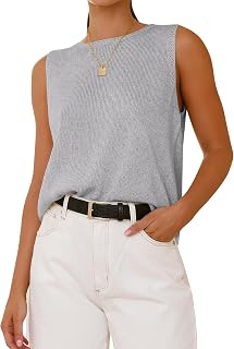 BTFBM Sleeveless Sweater Tops for Women Casual