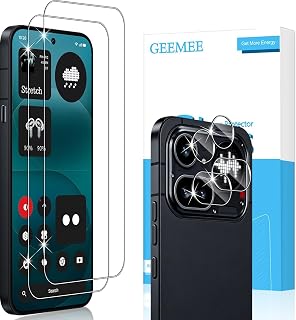 for Nothing Phone 4A Pro Screen Protector + Camera Lens Protector, 2+2 Pieces 9H Tempered Glass Film Tempered Glass, HD Quick Installation Glass Screen Protector